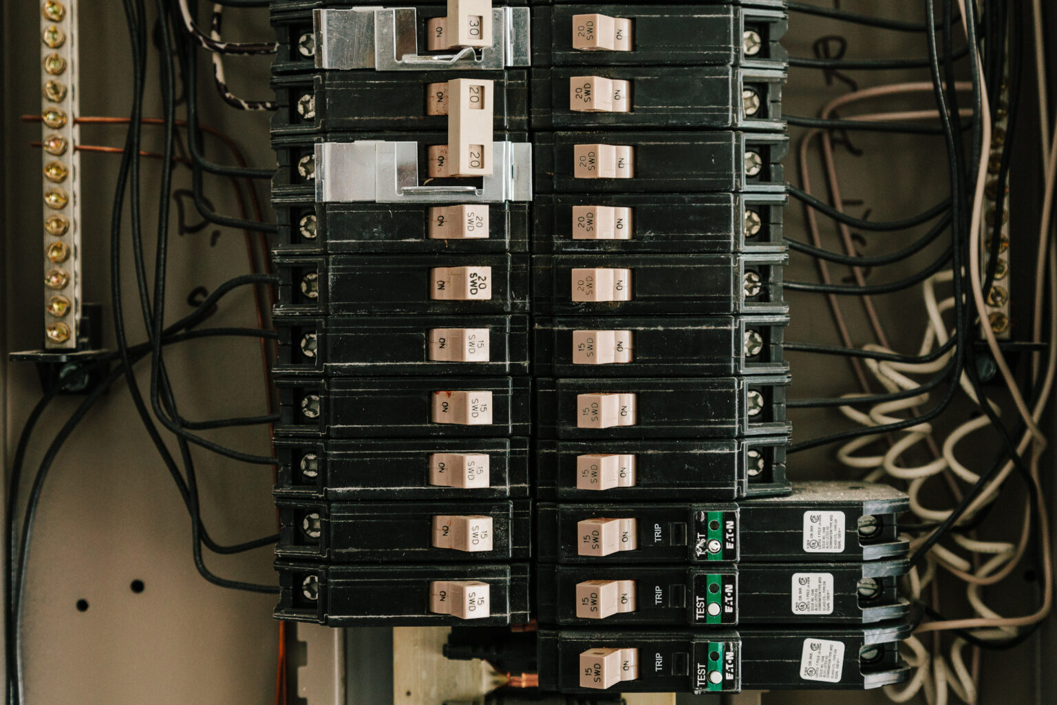 Electrician upgrading a residential electrical panel